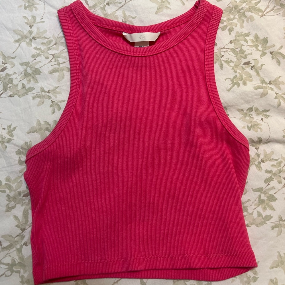 H&M Pink Fitted Tank Top